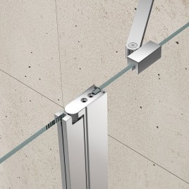 LORO Porte de douche avec pièce fixe 1000 mm, verre clair