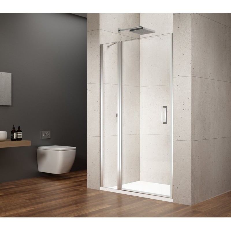 LORO Porte de douche avec pièce fixe 1100 mm, verre clair LORO Porte de douche avec pièce fixe 1100 mm, verre clair