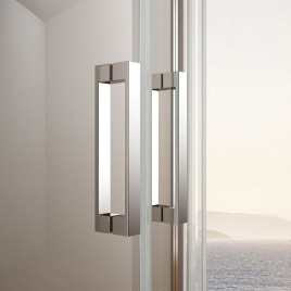 LORO Porte de douche avec pièce fixe 1100 mm, verre clair