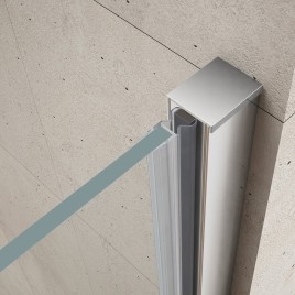 LORO Porte de douche avec pièce fixe 1100 mm, verre clair