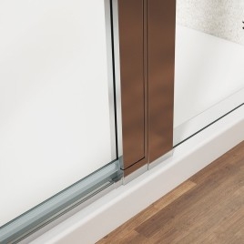 LORO Porte de douche avec pièce fixe 1100 mm, verre clair