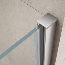 LORO Porte de douche avec pièce fixe 1200 mm, verre clair