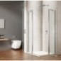 LORO Porte de douche pour coin entrée 900 mm, verre clair
