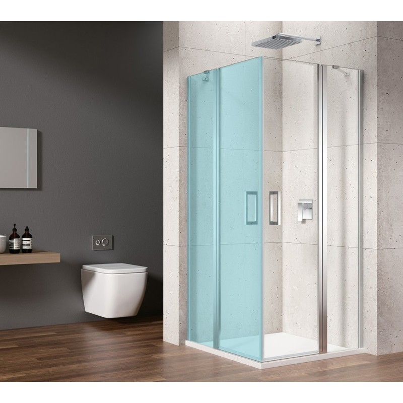 LORO Porte de douche pour entrée d'angle 1000 mm, verre clair LORO Porte de douche pour entrée d'angle 1000 mm, verre clair