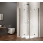 LORO Porte de douche bi-fold pour entrée d'angle 900 mm, verre clair LORO Porte de douche bi-fold pour entrée d'angle 900 mm, verre clair