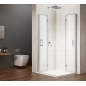 LORO Porte de douche bi-fold pour entrée d'angle 900 mm, verre clair LORO Porte de douche bi-fold pour entrée d'angle 900 mm, verre clair