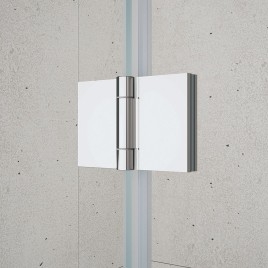LORO Porte de douche bi-fold pour entrée d'angle 900 mm, verre clair