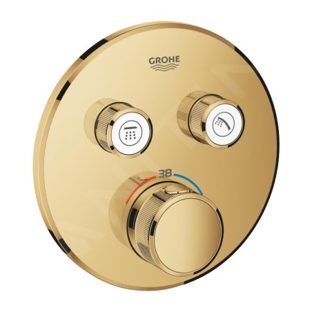 Grohe Grohtherm SmartControl - Mitigeur de douche thermostatique encastré avec 2 soupapes, Cool Sunrise 29119GL0
