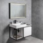 Salle de bain SKARA 100, tapis noir / tapis blanc