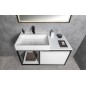 Salle de bain SKARA 100, tapis noir / tapis blanc