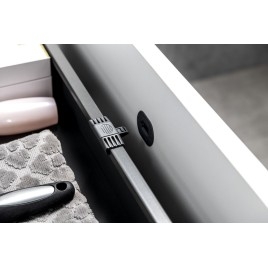 Salle de bain SKARA 100, tapis noir / tapis blanc