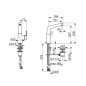 Hansa Designo - Robinet de lavabo avec vidage et bec orientable, chrome 51032283