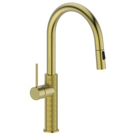 FLAWO Robinet de mélangeur de cuisine avec pulvérisation, tapis d'or