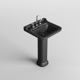 WALDORF Céramique universelle Pedestal adapté pour Washbasin 60,80cm, noir mat