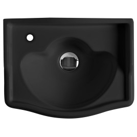 RETRO Lave-vaisselle en céramique 41x30cm (trous de saut sur le LHS, pas de trou de débordement), mat noir