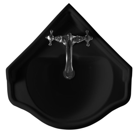 RETRO Corner Ceramic Washbasin 57,5x58cm, noir mat