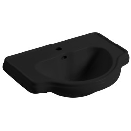 RETRO Lave-vaisselle en céramique semi-requise 62x45,5cm, noir mat