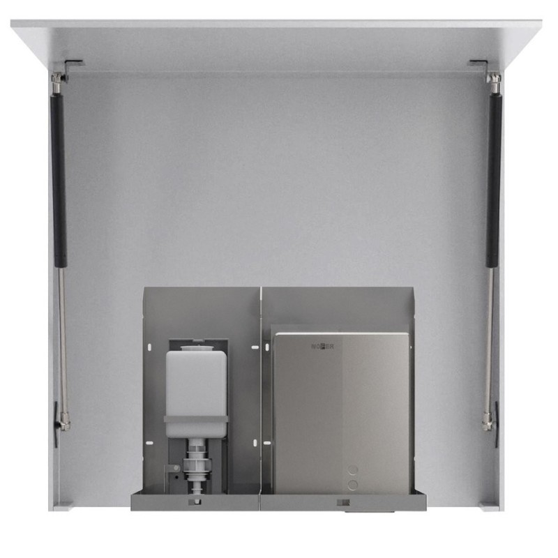 Armoire de toilette BASIC 700 mm avec distributeur de savon automatique et sèche-mains