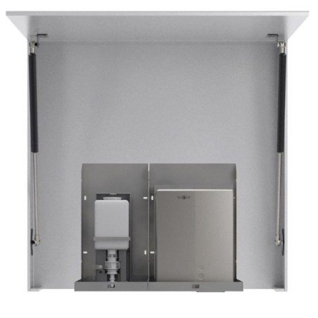 Armoire de toilette BASIC 700 mm avec distributeur de savon automatique et sèche-mains