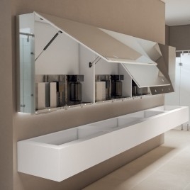 Armoire de toilette BASIC 900 mm avec distributeur de savon automatique et sèche-mains