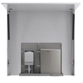 Armoire de toilette BASIC 900 mm avec distributeur de savon automatique et sèche-mains