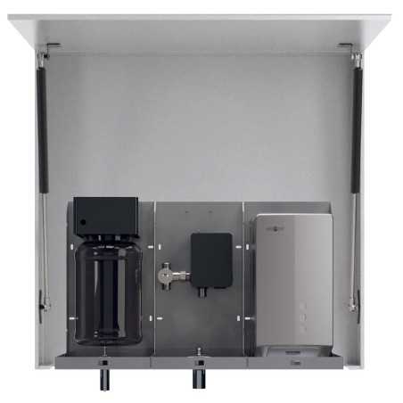 Armoire miroir VELOX 700 mm avec distributeur automatique de savon, robinet et séchoir à main