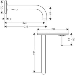 Axor Uno - Mitigeur de lavabo encastré, nickel brossé 38115820