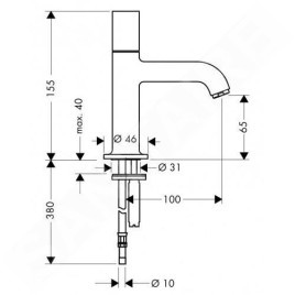 Axor Uno - Robinet sur pied, nickel brossé 38130820