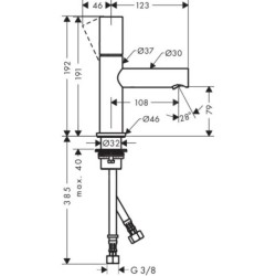 Axor Uno - Mitigeur de lavabo 80, nickel brossé 45005820