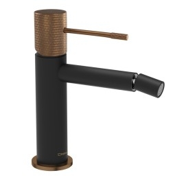 SOLARIS Bidet Mixer Tap sans Pop Up Waste, noir/copper mat