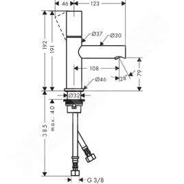 Axor Uno - Mitigeur de lavabo 80, chrome 45005000