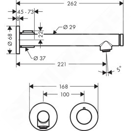 Axor Uno - Mitigeur de lavabo encastré Select 220, nickel brossé 45113820