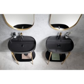 Ensemble de salle de bain PUNO 60, or mat / noir