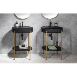 Ensemble de salle de bain PUNO 60, or mat / noir