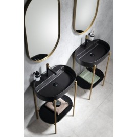 Ensemble de salle de bain PUNO 60, or mat / noir