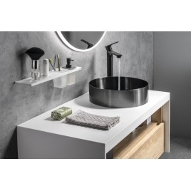 Salle de bain VIERA 100, alabama chêne / blanc mat
