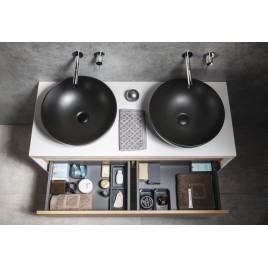 Salle de bain VIERA 120, alabama chêne / blanc mat
