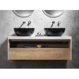 Salle de bain VIERA 120, alabama chêne / blanc mat