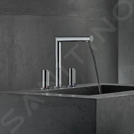 Axor Uno - Mitigeur de lavabo avec garniture de vidage et bec orientable, installation à 3 trous, chrome 45133000
