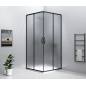 SIGMA SIMPLY BLACK Shower Enclosure, carré, 1000x1000 mm, Corner Entrance, verre brique
