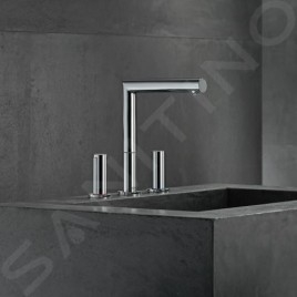 Axor Uno - Mitigeur de lavabo avec garniture de vidage et bec orientable, installation à 3 trous, chrome 45133000
