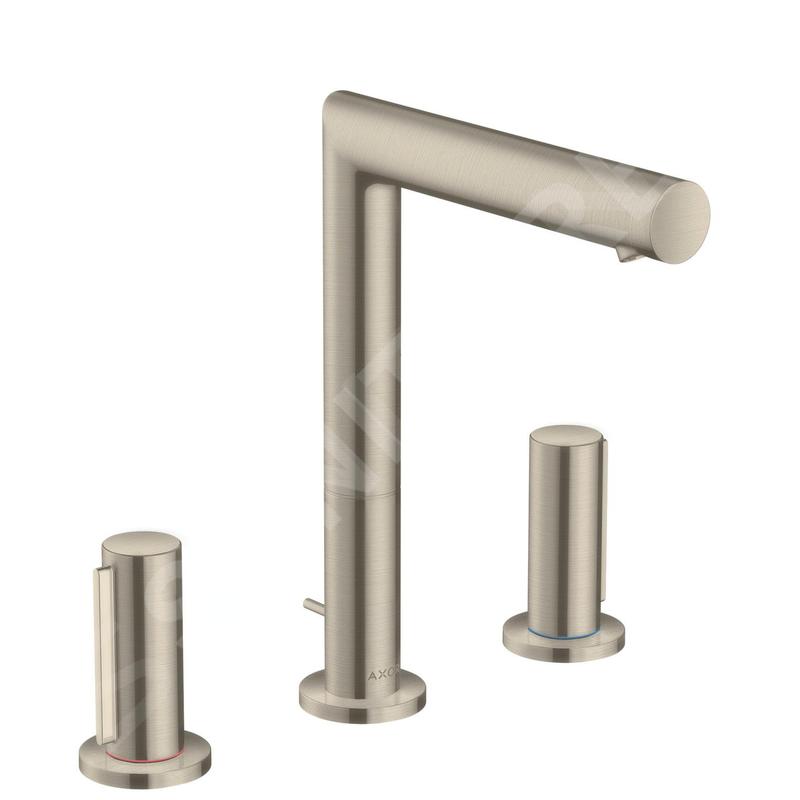Axor Uno - Mitigeur de lavabo avec garniture de vidage et bec orientable, installation à 3 trous, nickel brossé 45133820