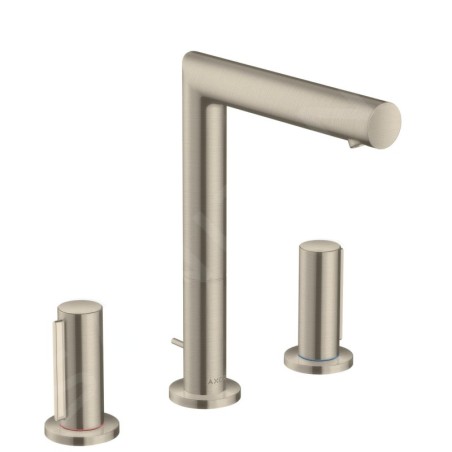 Axor Uno - Mitigeur de lavabo avec garniture de vidage et bec orientable, installation à 3 trous, nickel brossé 45133820