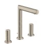 Axor Uno - Mitigeur de lavabo avec garniture de vidage et bec orientable, installation à 3 trous, nickel brossé 45133820