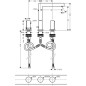 Axor Uno - Mitigeur de lavabo avec garniture de vidage et bec orientable, installation à 3 trous, nickel brossé 45133820