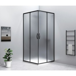 SIGMA SIMPLY BLACK Shower Enclosure, carré, 800x800 mm, Corner Entrance, verre brique