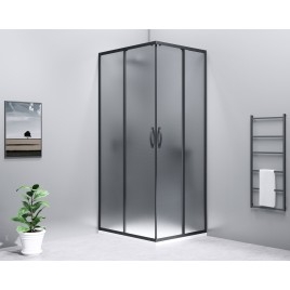 SIGMA SIMPLY BLACK Enveloppe de douche rectangulaire 900x800 mm, option L/R, Entrée de coin, verre brique