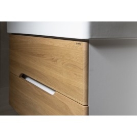 Salle de bain MEDIENA 80, blanc mat/oak naturel
