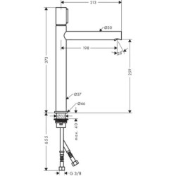 Axor Uno - Mitigeur de lavabo Select 260, nickel brossé 45014820
