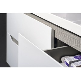 Salle de bain WAVE 150, chêne blanc/argent